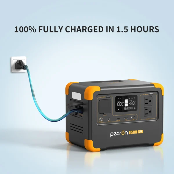 Pecron E500LFP Solar Generator with 100W Solar Panel 576Wh LiFePO4 Battery 2x600W AC Outlets Portable Power Station for Home RV - Image 5