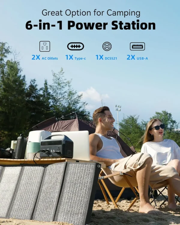 DaranEner 300W Solar Generator 179Wh Portable Power Station 56000mAh Rechargeable Battery for Outdoor Camping Home - Image 2