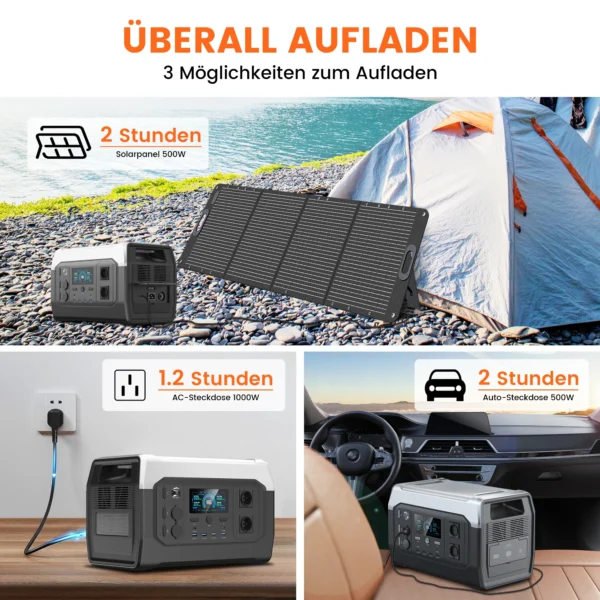 345WH 500W Portable Power Station 1800W 1024Wh Camping Lifepo4 Bank 220V Output Portable Backup Generator UPS Home Camper RV - Image 4