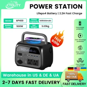 345WH 500W Portable Power Station 1800W 1024Wh Camping Lifepo4 Bank 220V Output Portable Backup Generator UPS Home Camper RV