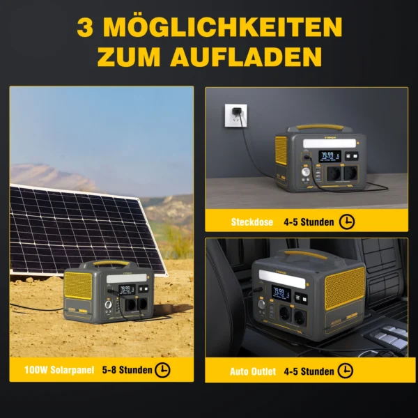 VTOMAN JUMP 600X Portable Power Station 299Wh Solar Generator LiFePO4 1200W Peak Power Powerstation Emergency Backup - Image 5